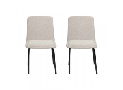 Chaises rembourrées blanches Designer 2x Chaises de salle à manger Chaises de cuisine modernes