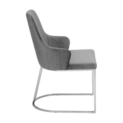 Deux chaises de salle à manger en gris Chaises rembourrées Ensemble de salle à manger de luxe de 2