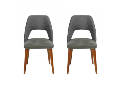 Chaises de salle à manger gris-brun exclusives Chaises en bois luxueuses Ameublement rembourré