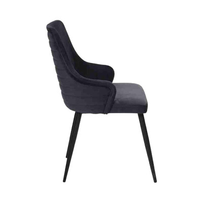 Chaises de designer noires 2x Chaises de luxe Salle à manger Mobilier moderne à un siège