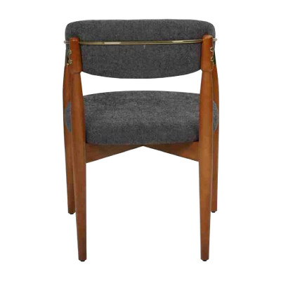 Chaise de salle à manger Grise Chaise avec accoudoirs Rembourrage Mobilier de luxe