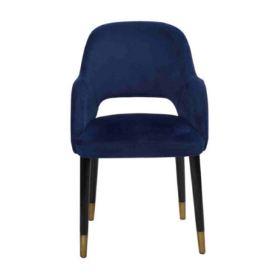 Bleu tapissier Chaise de salle à manger Mobilier de cuisine moderne Cadre en bois design