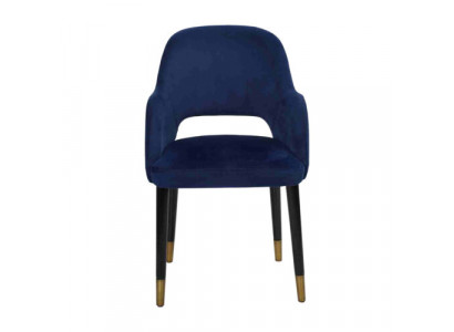 Bleu tapissier Chaise de salle à manger Mobilier de cuisine moderne Cadre en bois design