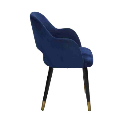 Bleu tapissier Chaise de salle à manger Mobilier de cuisine moderne Cadre en bois design