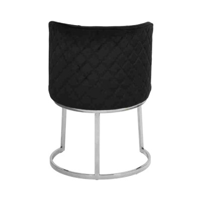 Chaise design noire Nouvelles chaises de salle à manger modernes à base en acier inoxydable