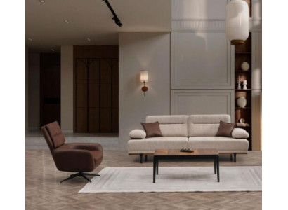 Ensemble de canapé canapé en tissu canapé trois places fauteuil canapé beige 2 pièces sofa rembourré