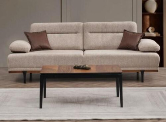 Canapé en tissu Canapé trois places Canapé 3 places Canapé rembourré Beige Moderne