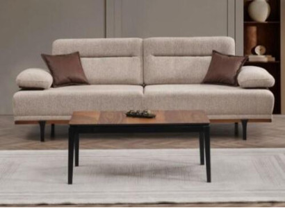 Canapé en tissu Canapé trois places Canapé 3 places Canapé rembourré Beige Moderne