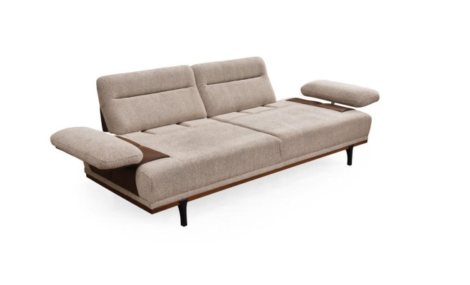 Canapé en tissu Canapé trois places Canapé 3 places Canapé rembourré Beige Moderne