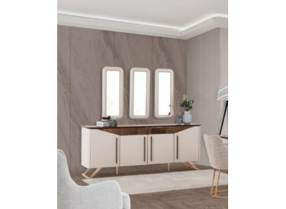 Sideboard Buffet Commode Armoire Beige Bois Armoire en bois Salle à manger