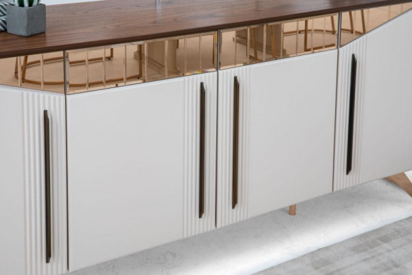 Sideboard Buffet Commode Armoire Beige Bois Armoire en bois Salle à manger