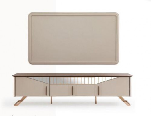 Mur de support TV, buffet TV en bois beige pour le salon