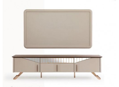 Mur de support TV, buffet TV en bois beige pour le salon