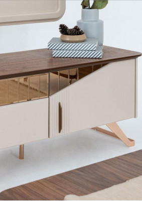 Mur de support TV, buffet TV en bois beige pour le salon