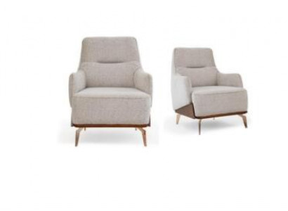 Fauteuil Fauteuil à aile Fauteuil en tissu Siège en tissu Beige Siège individuel Salon