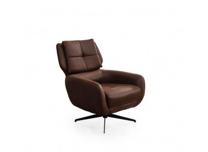 Salon Fauteuil Fauteuil à oreilles Chaise en tissu Tissu, marron, Single Seater