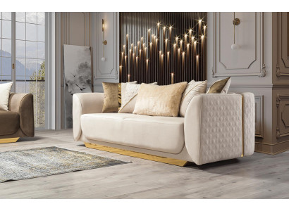 Conception de canapés relax 3 places Club Lounge Sofa Revêtement en tissu Canapé en tissu