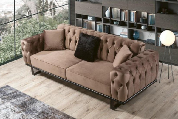 Ensemble de canapé Chesterfield 3+3+1+1 Siège Canapé Rembourrage Mobilier Suite