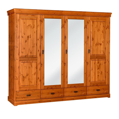 Armoire de style campagnard en bois couleur brun, armoires de chambre à coucher, meubles de style campagnard.