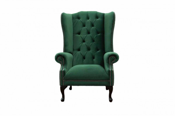Fauteuil à accoudoirs de fauteuil vert design Canapé en tissu Chesterfield Salon