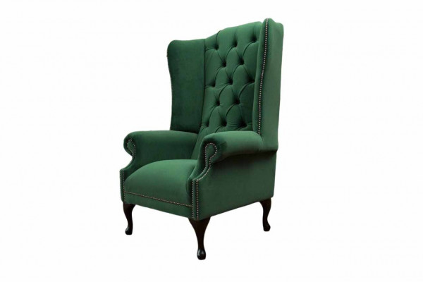 Fauteuil à accoudoirs de fauteuil vert design Canapé en tissu Chesterfield Salon