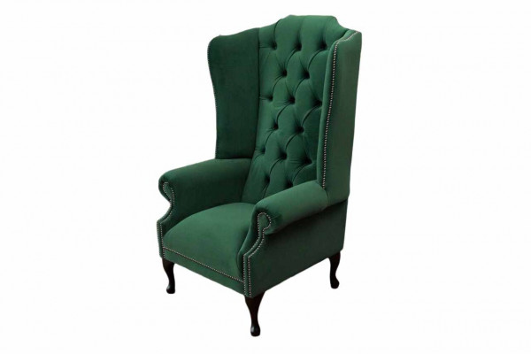 Fauteuil à accoudoirs de fauteuil vert design Canapé en tissu Chesterfield Salon