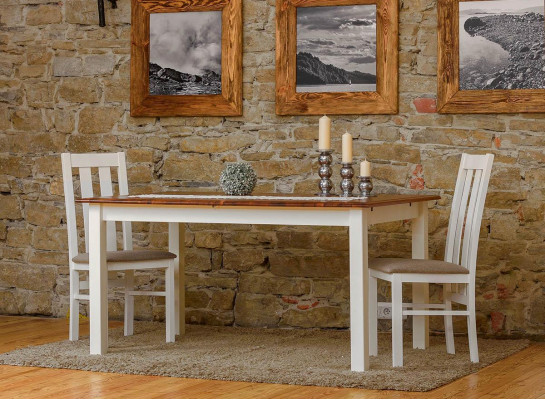 Maison de campagne Table en bois Table à manger Table en bois Tables 150/197cm salle à manger extensible