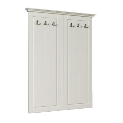 Style de maison de campagne Porte-vêtements Porte-manteau mural Penderie en bois Cintre Blanc neuf