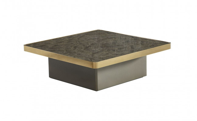 Table d'appoint en bois nouveau Mobilier design moderne de luxe en marbre gris foncé pour salon