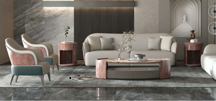 Table de salon de luxe, table basse design, table d'appoint pour café, table ronde pour salon