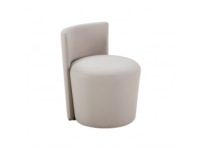 Fauteuil repose-pieds en cuir tabouret de luxe mobilier design moderne beige salon en cuir