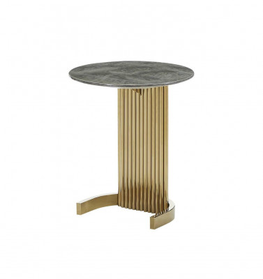 Table d'appoint Marbre Or Tables Design Mobilier de luxe Table de salon en acier inoxydable