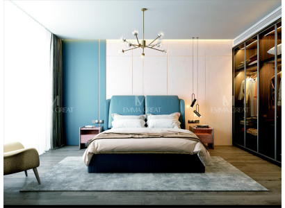 Chambre de luxe Lit Rembourrage Design Lit Double de Luxe Lits d'hôtel Mobilier d'hôtel nouveau
