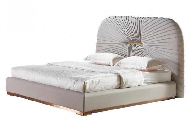 Lit double Chambre Beige nouveau Design moderne créatif Mobilier Bois Lits de luxe