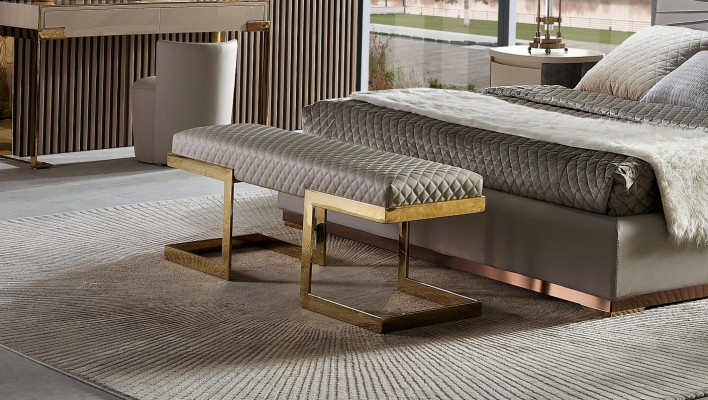 Designer lit chambre lits textile hôtel luxe rembourrage siège tissu Italie