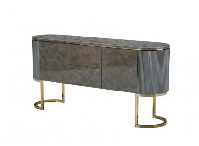 Commode Salle de séjour Buffet Moderne Bois Meubles de designer Marbre de luxe Commodes