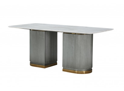 Table de salle à manger Table Design de meubles Salle à manger Tables de luxe Table à manger Marbre acier inoxydable nouvelle