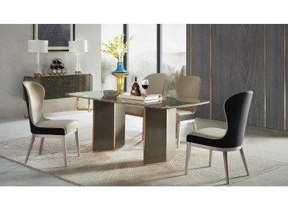 Table à manger Table en marbre Salle à manger Tables Table Design Bois acier inoxydable de luxe