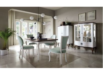 Salle à manger Ensemble Classique Table 4x Chaises Vitrine Commode 7 pièces