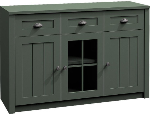 Salle de séjour Ensemble complet Maison de campagne Mobilier Ensemble 5 pièces. Unité murale Bois Commode Table