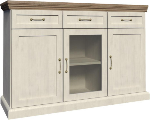 Commode avec tiroirs portes battantes commode buffet vitrine en verre poignées en métal