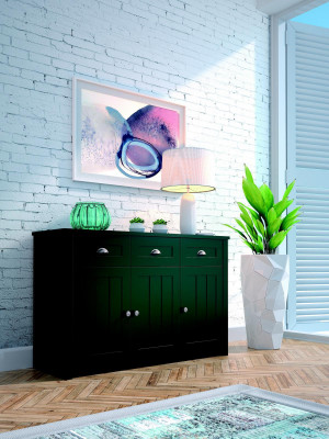 Maison de campagne Vert Commodes en bois Buffet Bahut Armoire à tiroirs Buffet