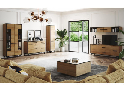 Commode Armoire Meuble TV Étagère Salon 6 pièces. Mobilier Ensemble mural de salon