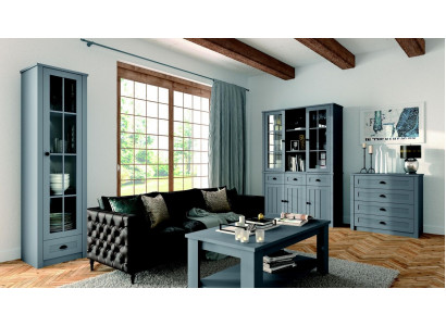 Salle de séjour Ensemble Vitrine Commode Unités murales Commodes Buffet Armoire Table 4 pièces