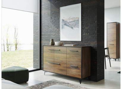 Tiroirs Étagère Armoire Étagère Bois Massif Bas Tableau de bord Design Commode Armoires