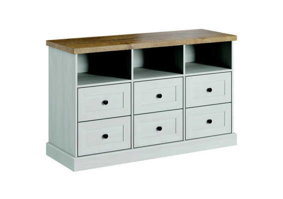 Mur Living Salle Set Vitrine Lowboard Étagère murale Ensemble de 3 pièces Unités murales Bois neuf