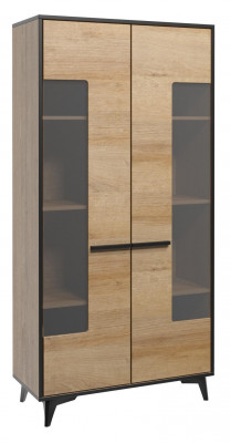 Conception Commode Armoire Mobilier Bois Luxe Unité murale Buffet Vitrine Ensemble de 2 pièces.