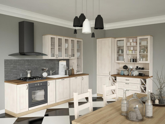 Cuisine classique Armoire de cuisine compacte Armoire haute Armoire murale sur mesure