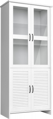 Armoire vitrine en bois et verre Armoires vitrées Armoires blanches Armoires hautes Armoire vitrine de style campagnard