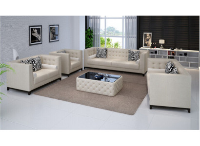 Ensemble de canapés Design de Sets de canapés Rembourrage Canapés en cuir 3 2 places